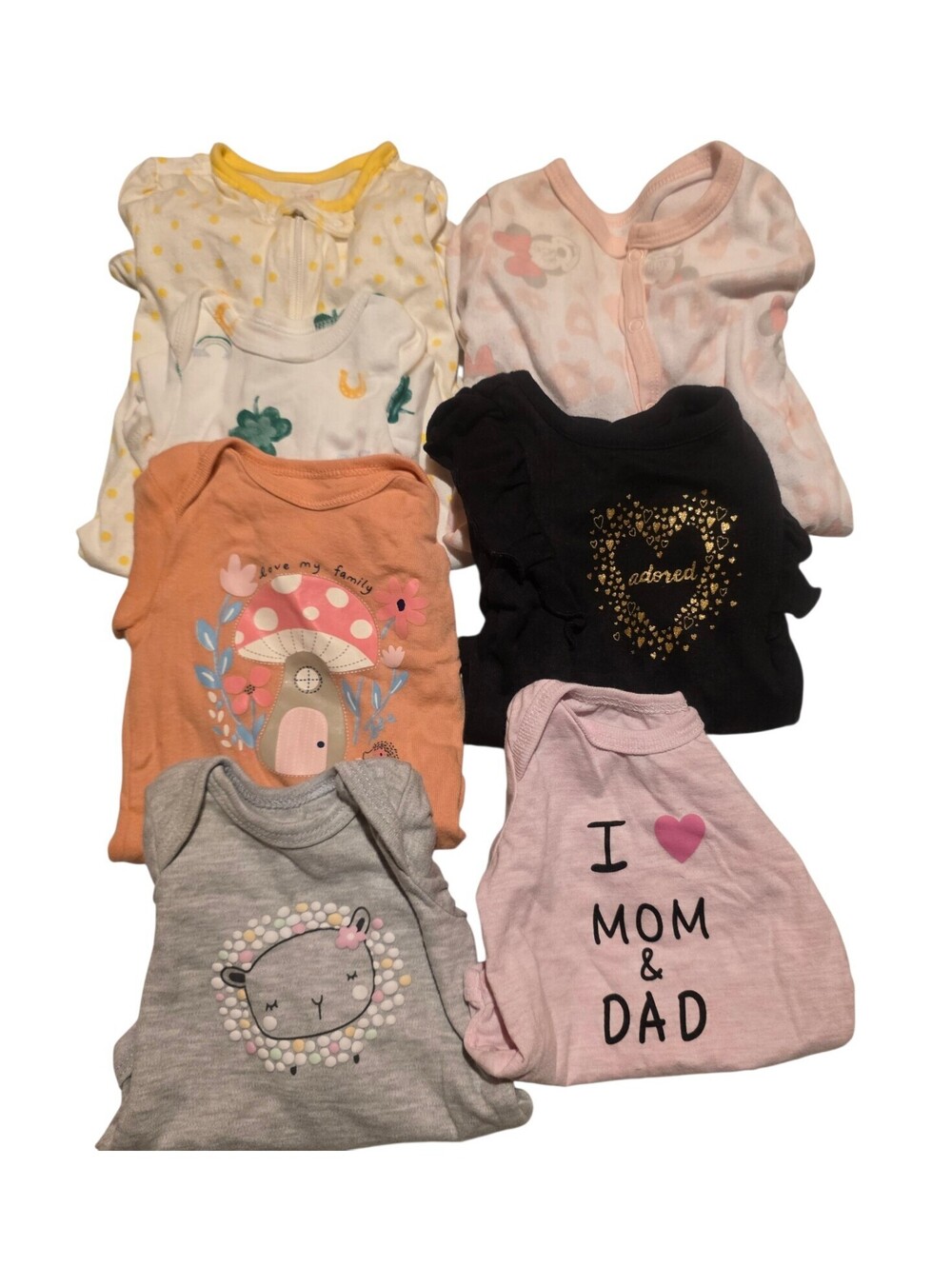 7 piece bundle 0-3 months onesies
